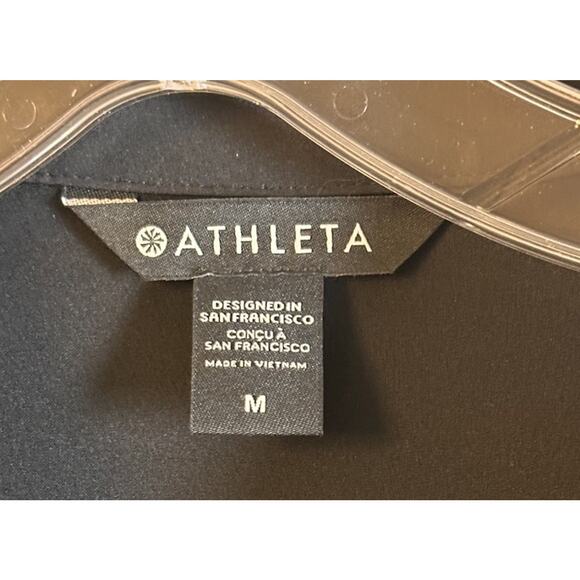 Athleta Urbanite Dress Sz M Black #846038 Travel Casual Comfort Work Momcore Tie - Picture 9 of 16